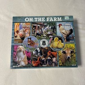 Like New Set of 8 Animal-Themed Puzzles Varied Sizes and Pieces